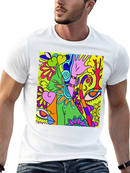 Camiseta Negra con Diseño Psicodélico