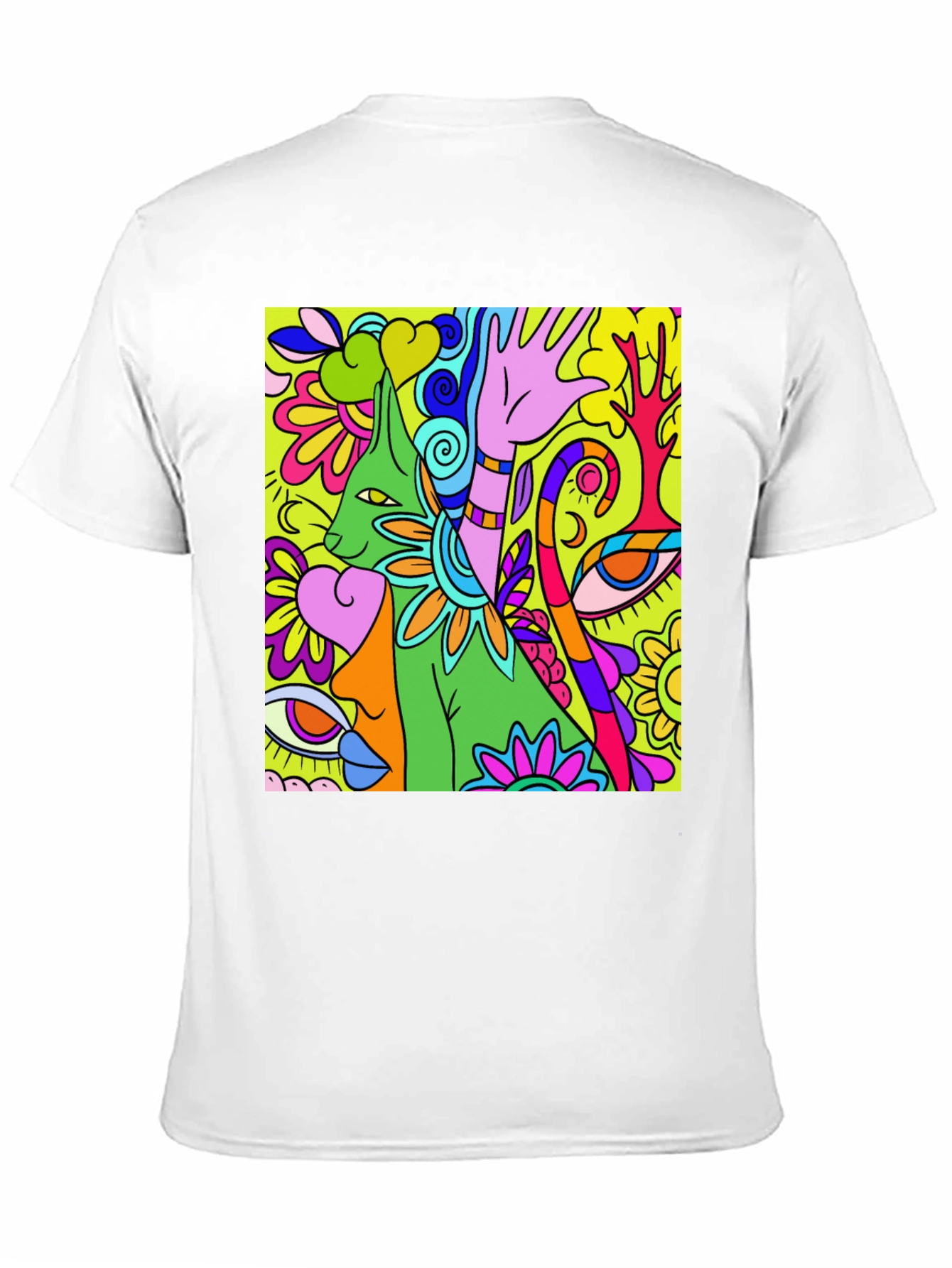 Camiseta Negra con Diseño Psicodélico