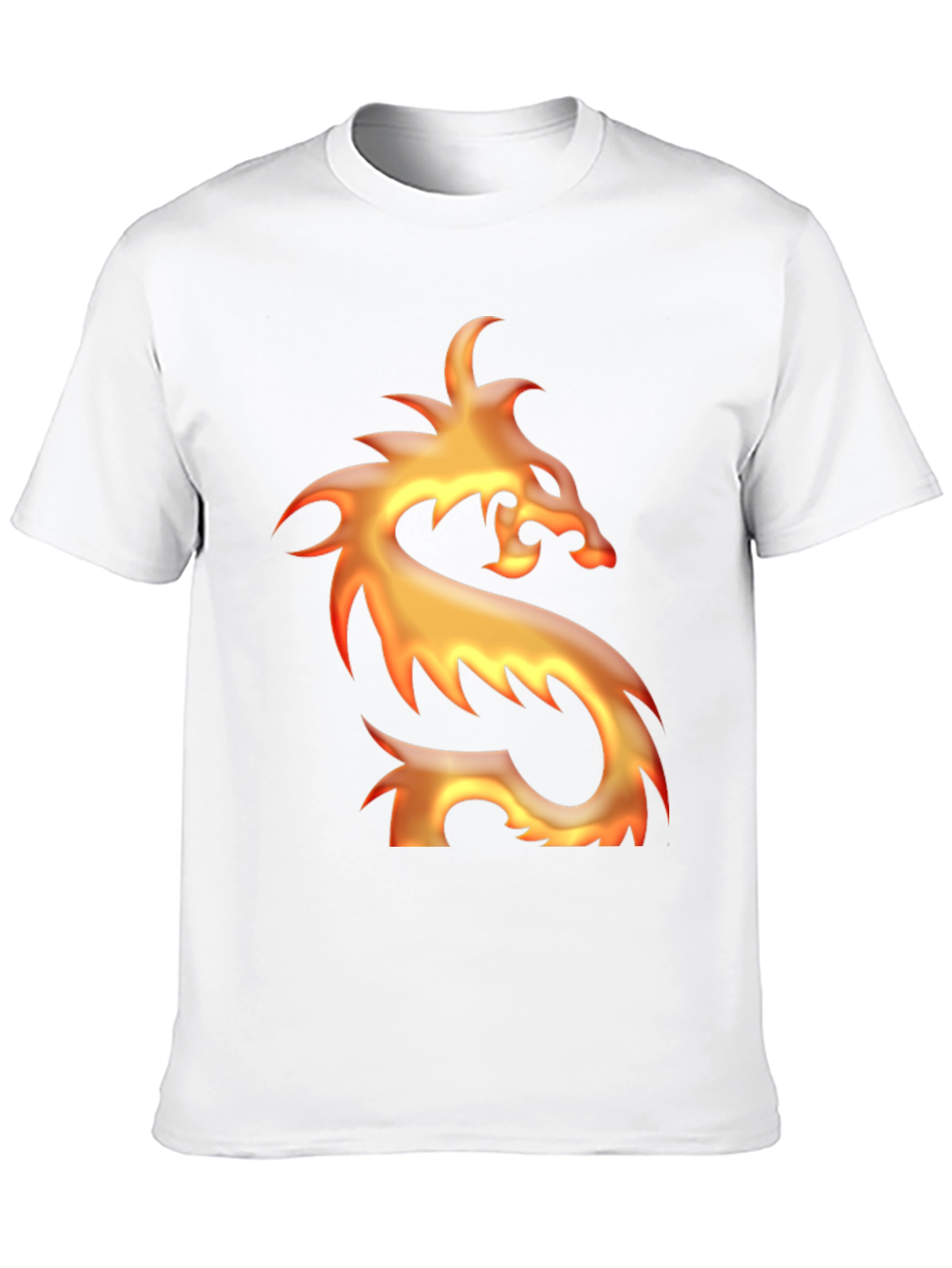 Camiseta Negra con Diseño de Dragón de Fuego