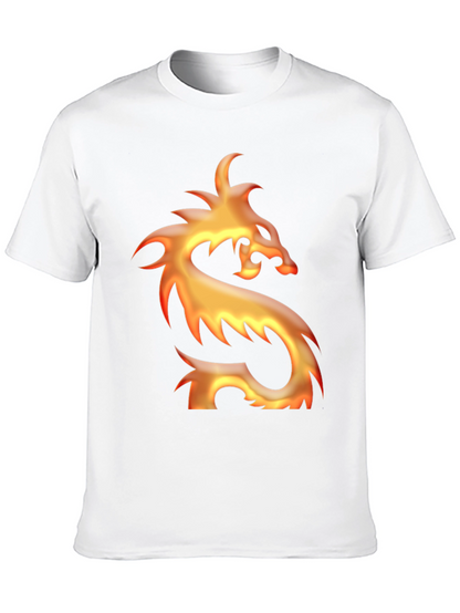 Camiseta Negra con Diseño de Dragón de Fuego