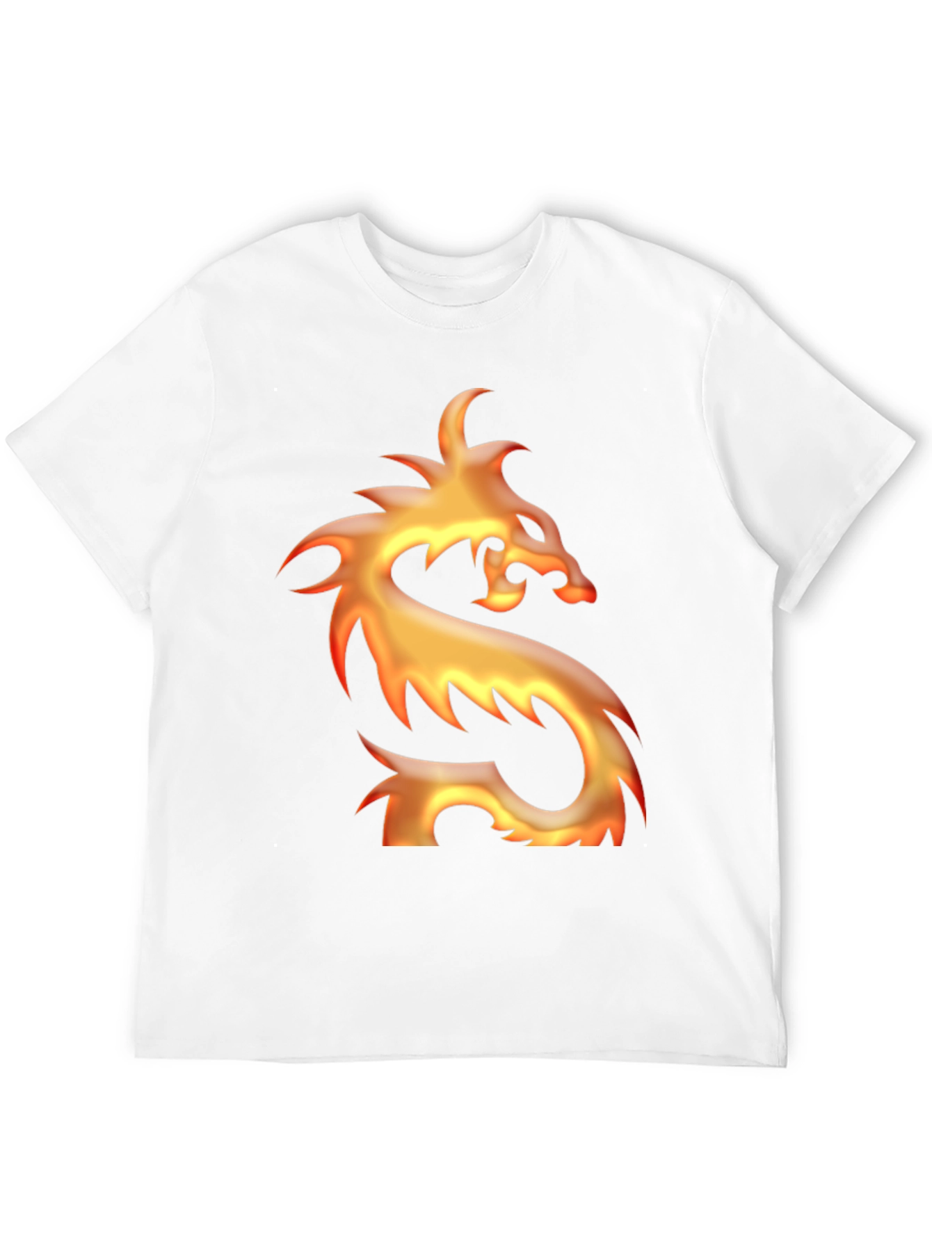Camiseta Negra con Diseño de Dragón de Fuego