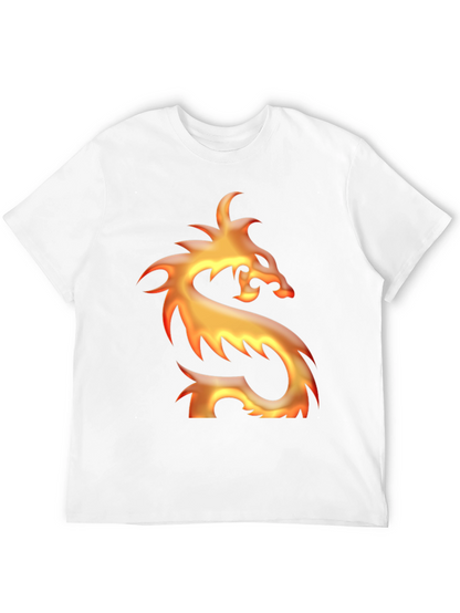 Camiseta Negra con Diseño de Dragón de Fuego