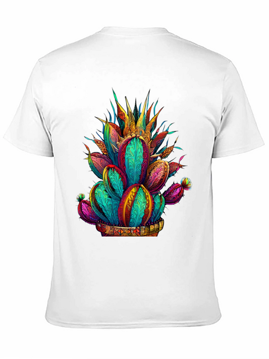 Camiseta Negra con Diseño de Cactus Vibrante