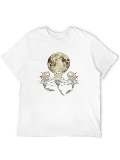 Camiseta Negra Axolotl Bajo la Luna