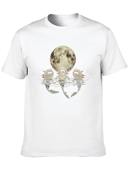 Camiseta Negra Axolotl Bajo la Luna