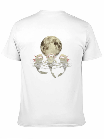 Camiseta Negra Axolotl Bajo la Luna
