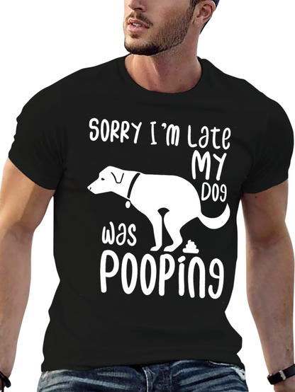 Camiseta divertida Mi perro estaba haciendo popó