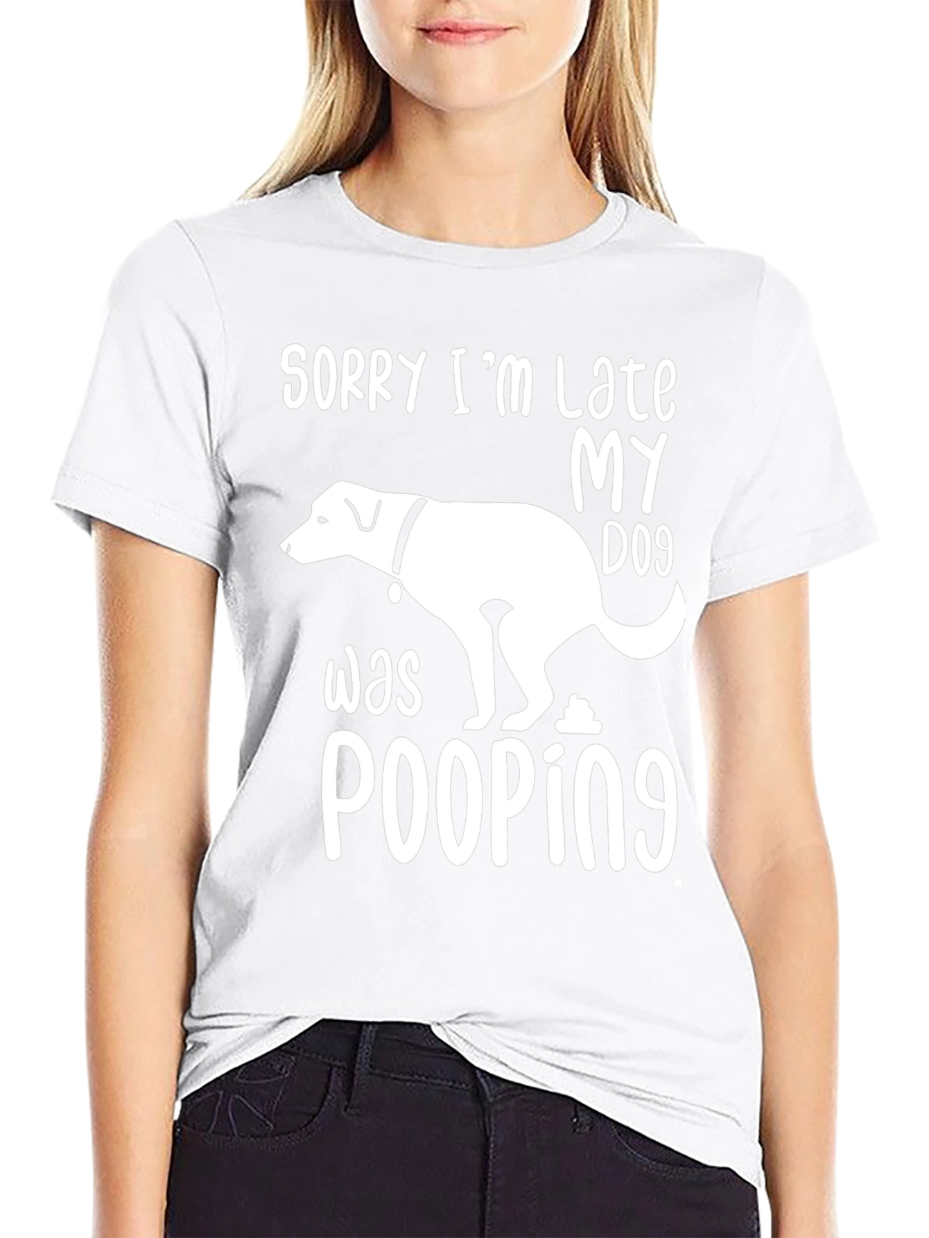 Camiseta divertida Mi perro estaba haciendo popó