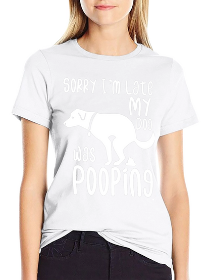 Camiseta divertida Mi perro estaba haciendo popó