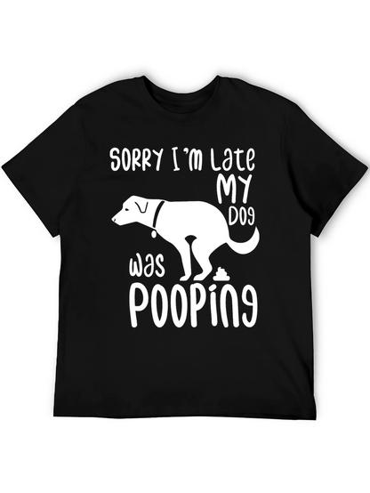 Camiseta divertida Mi perro estaba haciendo popó
