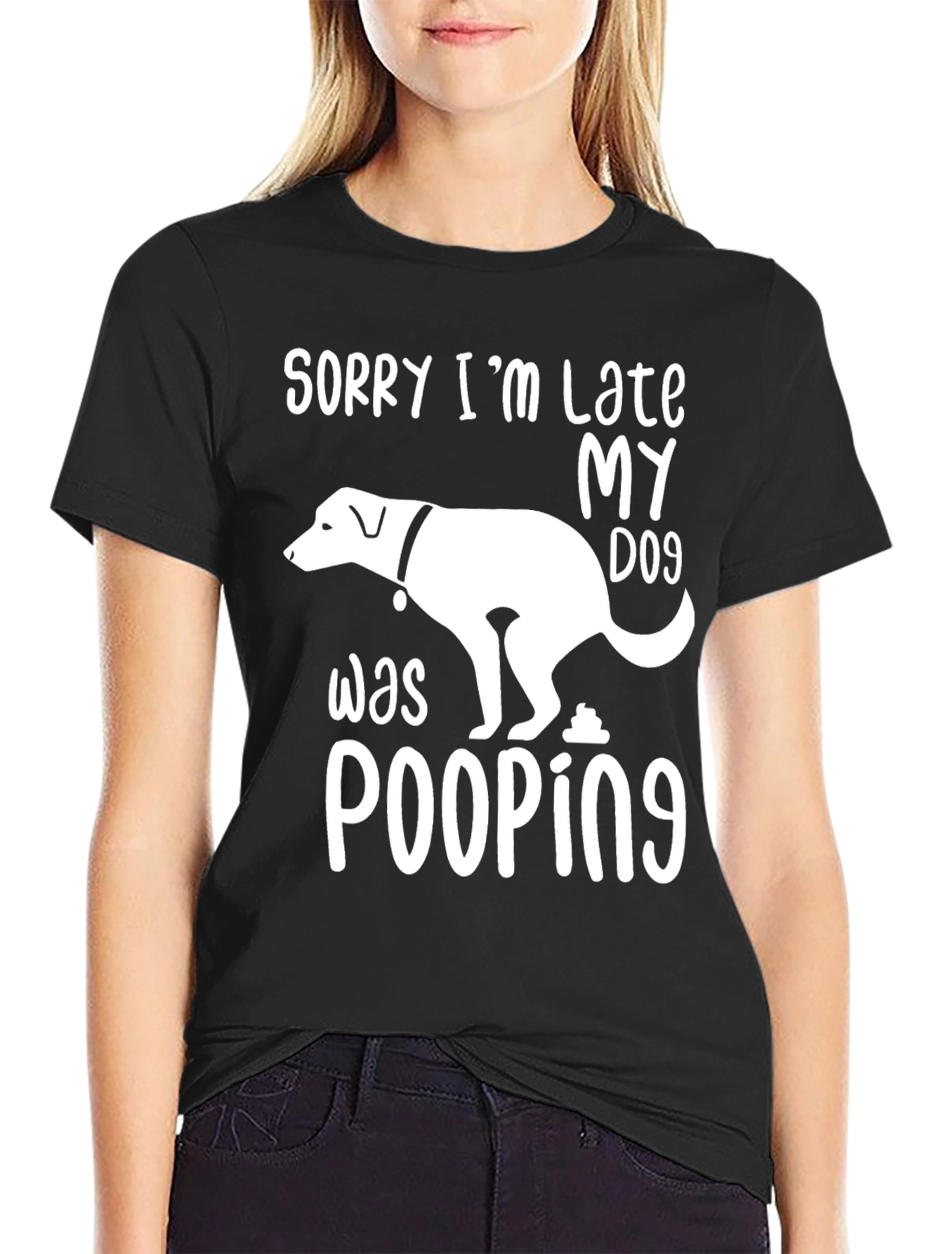 Camiseta divertida Mi perro estaba haciendo popó