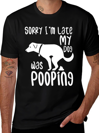 Camiseta divertida Mi perro estaba haciendo popó