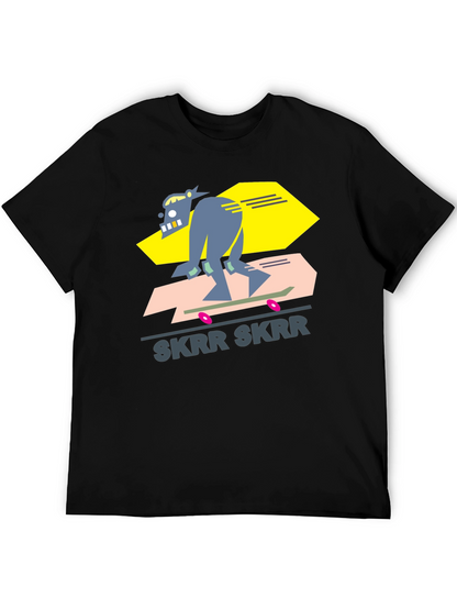 Camiseta Negra Diseño Skrr Skrr Skate