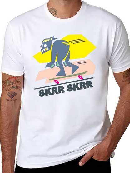 Camiseta Negra Diseño Skrr Skrr Skate
