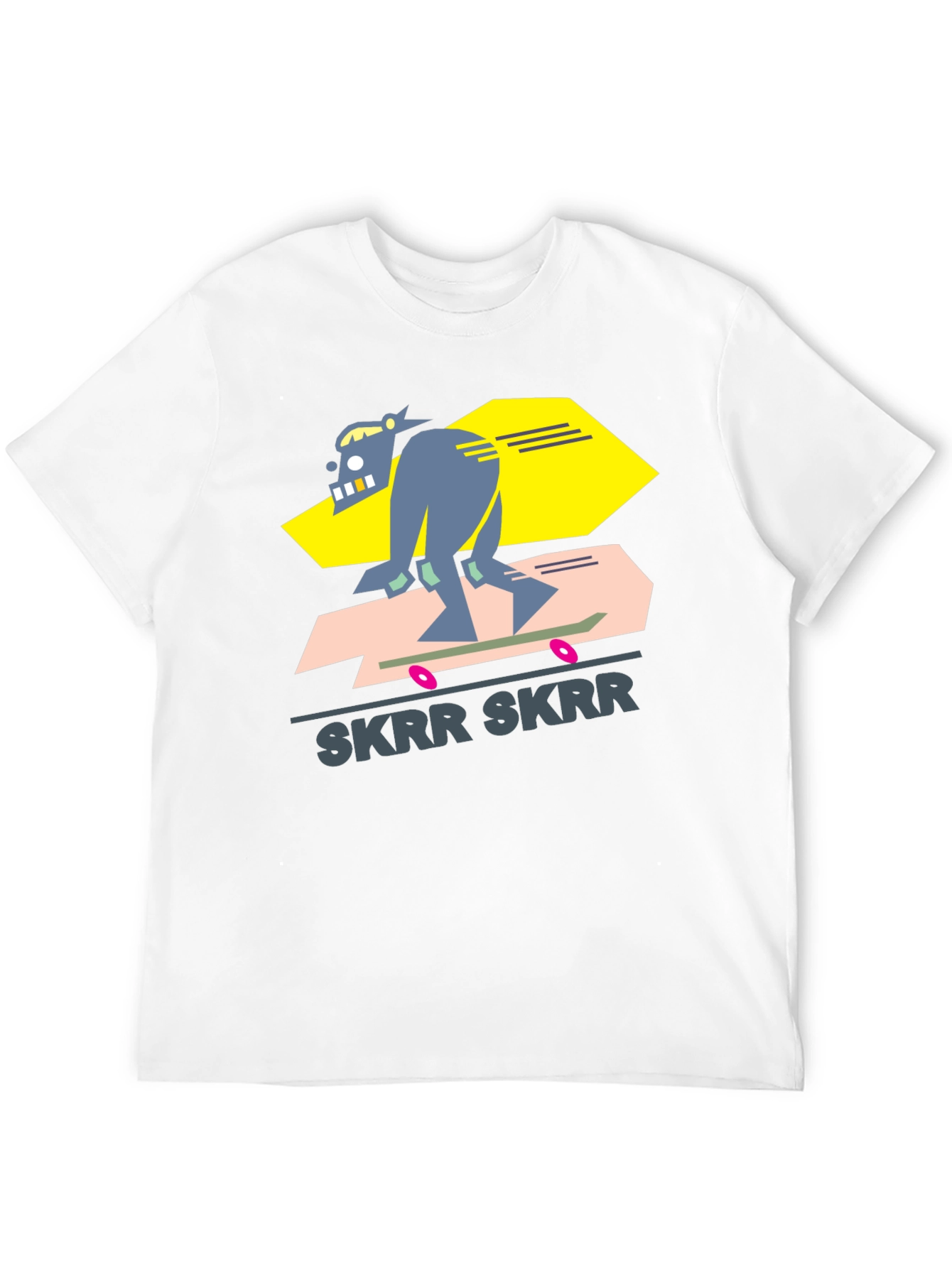 Camiseta Negra Diseño Skrr Skrr Skate