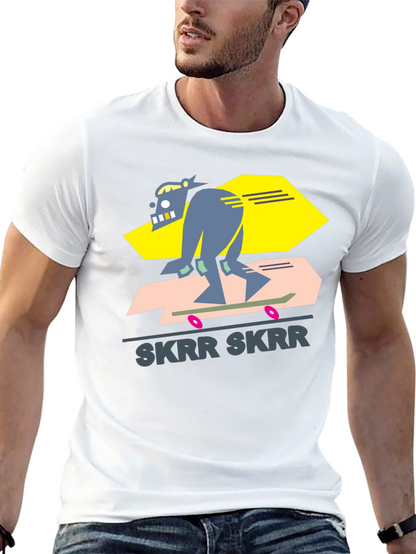Camiseta Negra Diseño Skrr Skrr Skate