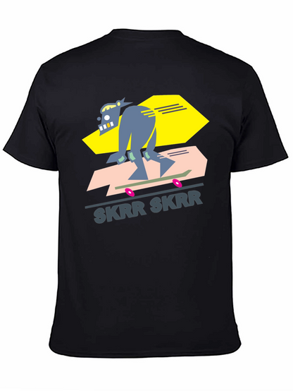 Camiseta Negra Diseño Skrr Skrr Skate