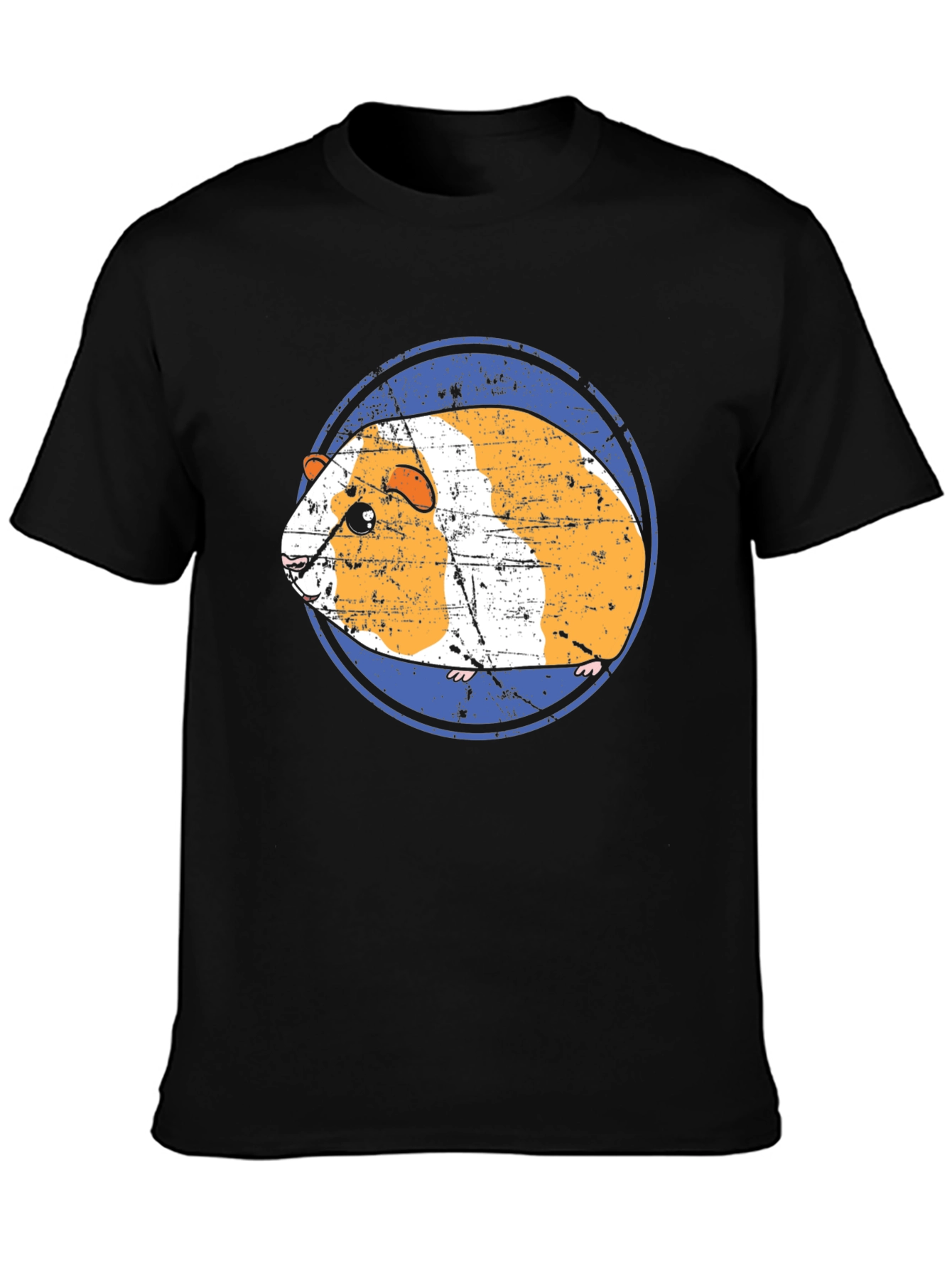 Camiseta Negra con Diseño de Cuy Gracioso