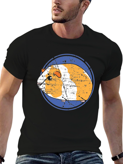 Camiseta Negra con Diseño de Cuy Gracioso