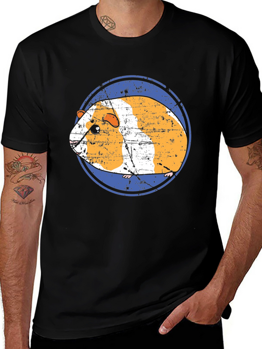 Camiseta Negra con Diseño de Cuy Gracioso