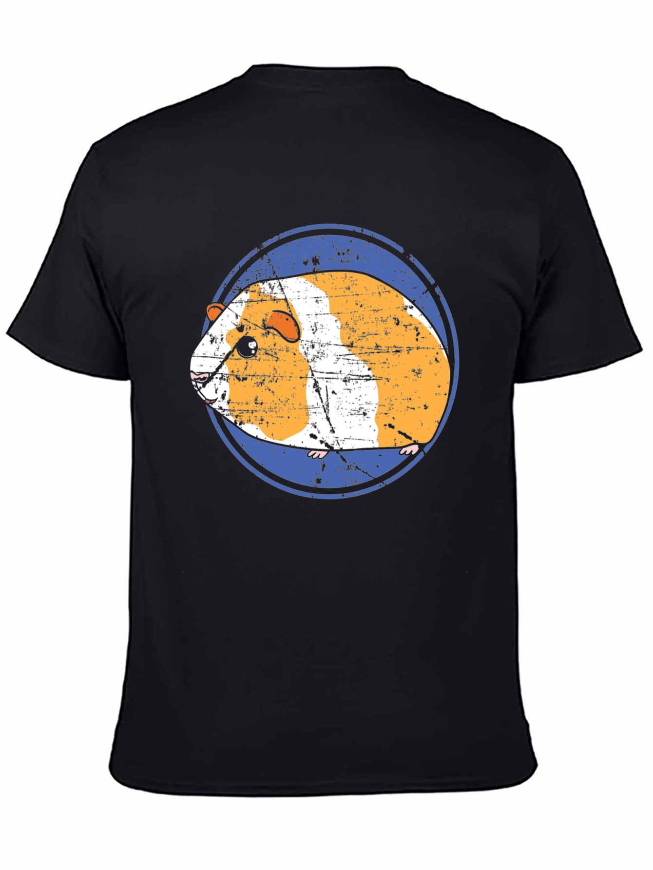 Camiseta Negra con Diseño de Cuy Gracioso