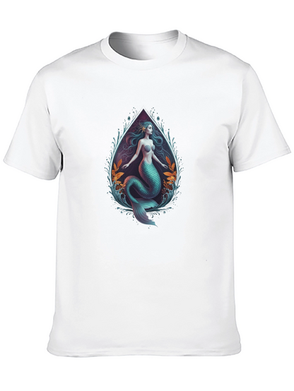 Camiseta Negra con Diseño de Sirena Artística