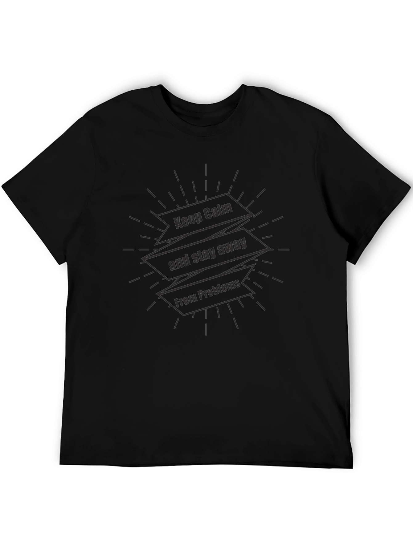 Camiseta Negra Hombre - Diseño Keep Calm
