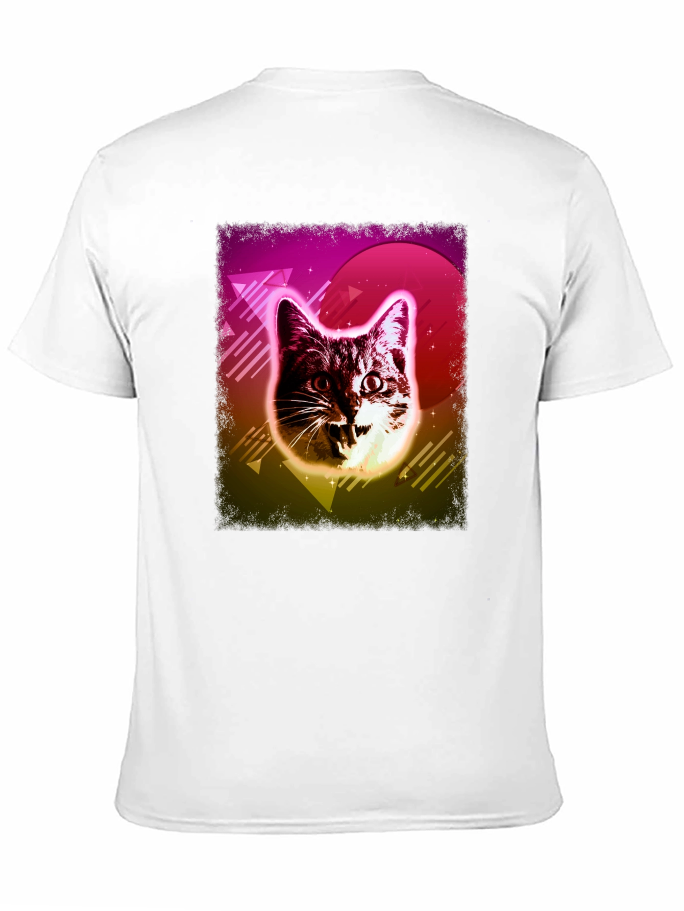 Camiseta Negra con Diseño Retro de Gato