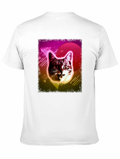 Camiseta Negra con Diseño Retro de Gato