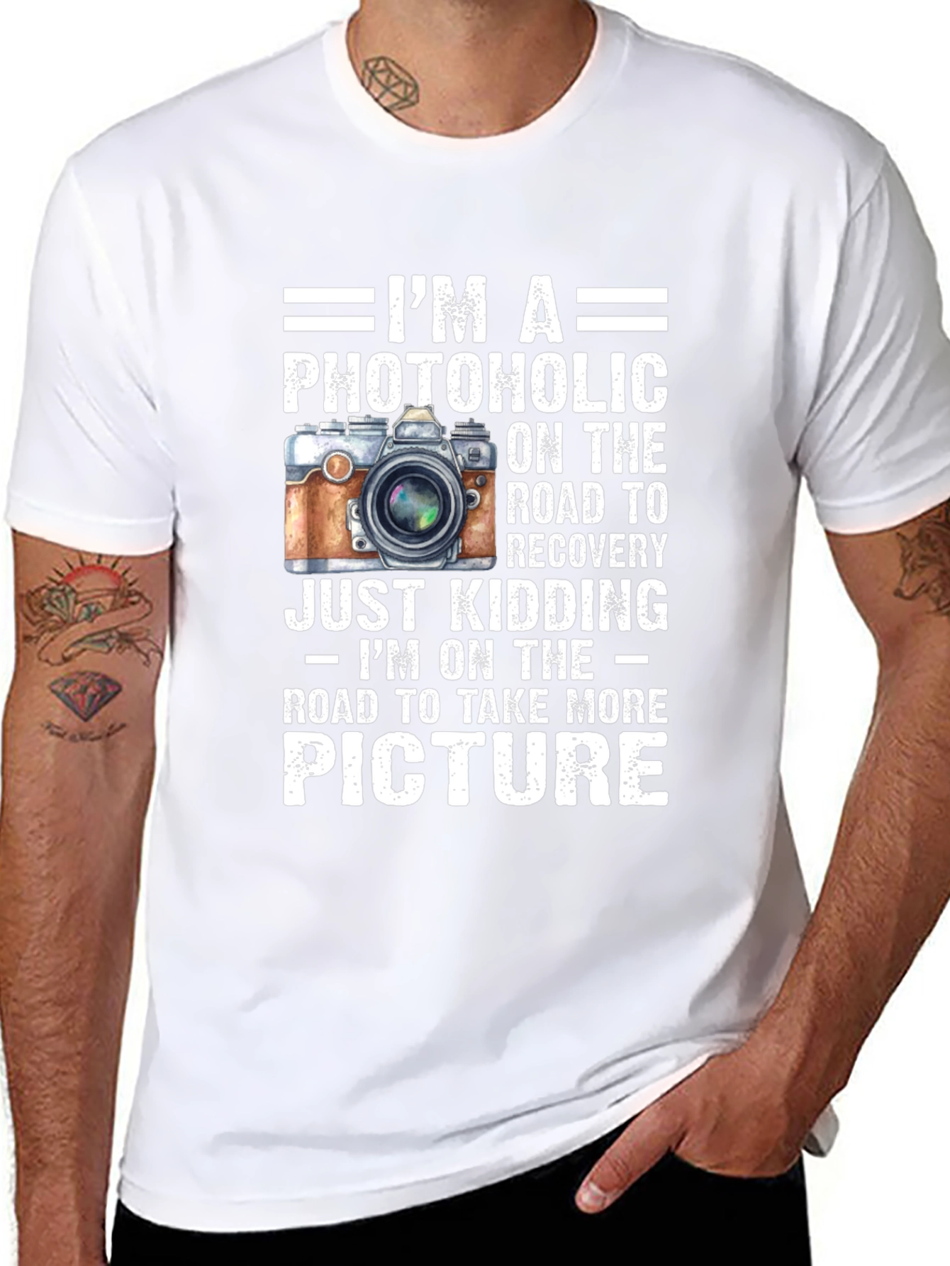 Camiseta Negra con Diseño de Fotografía