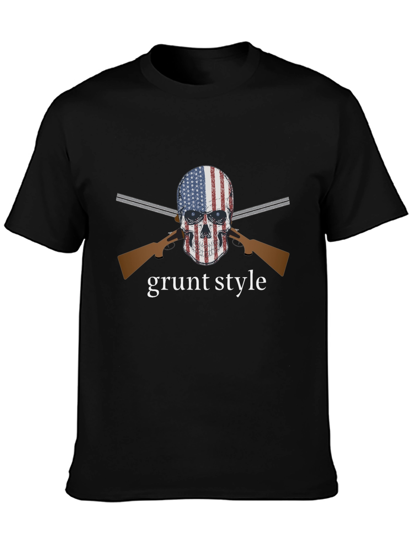Camiseta Negra Grunt Style Calavera USA