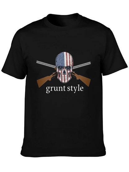 Camiseta Negra Grunt Style Calavera USA