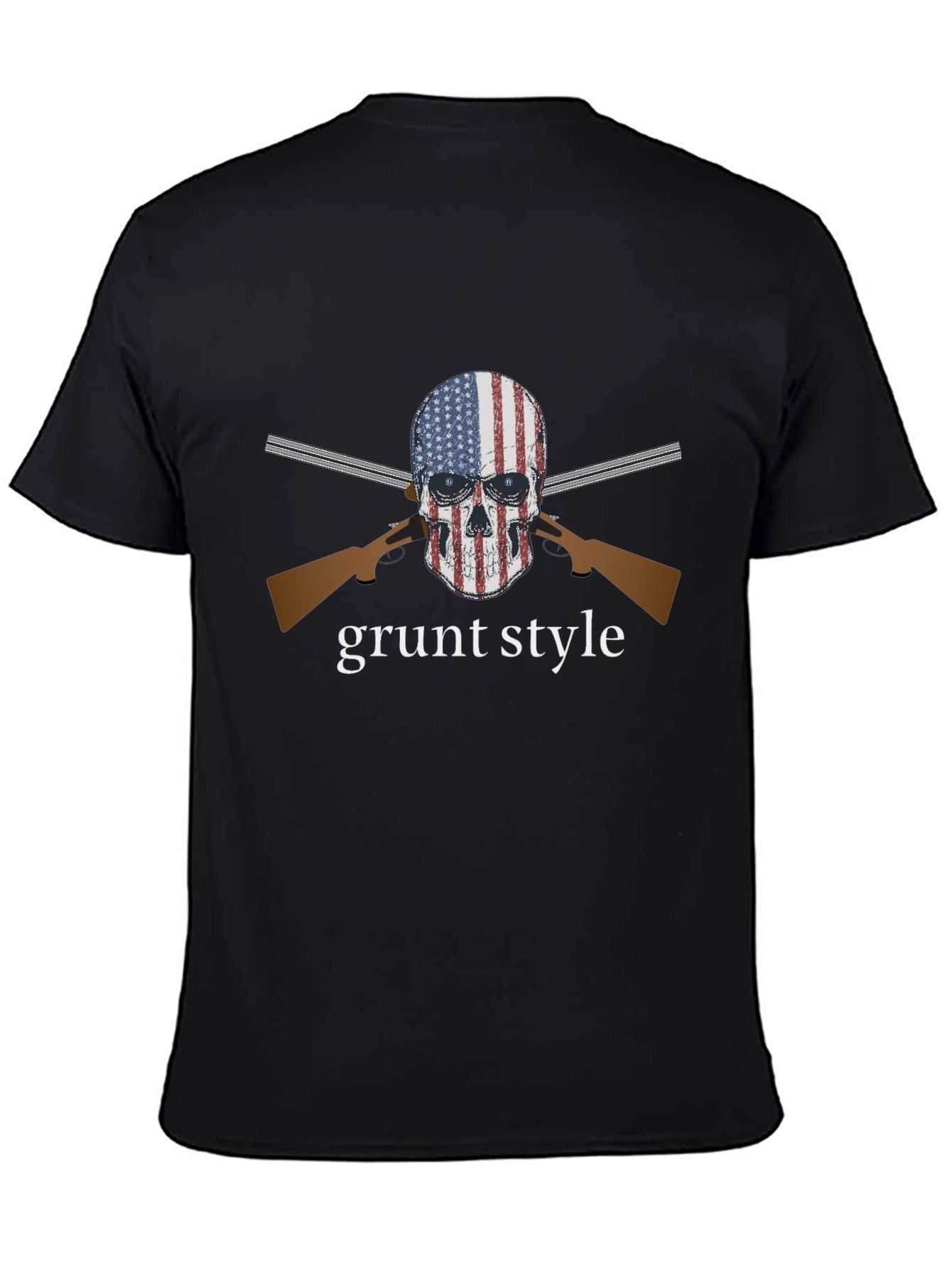 Camiseta Negra Grunt Style Calavera USA