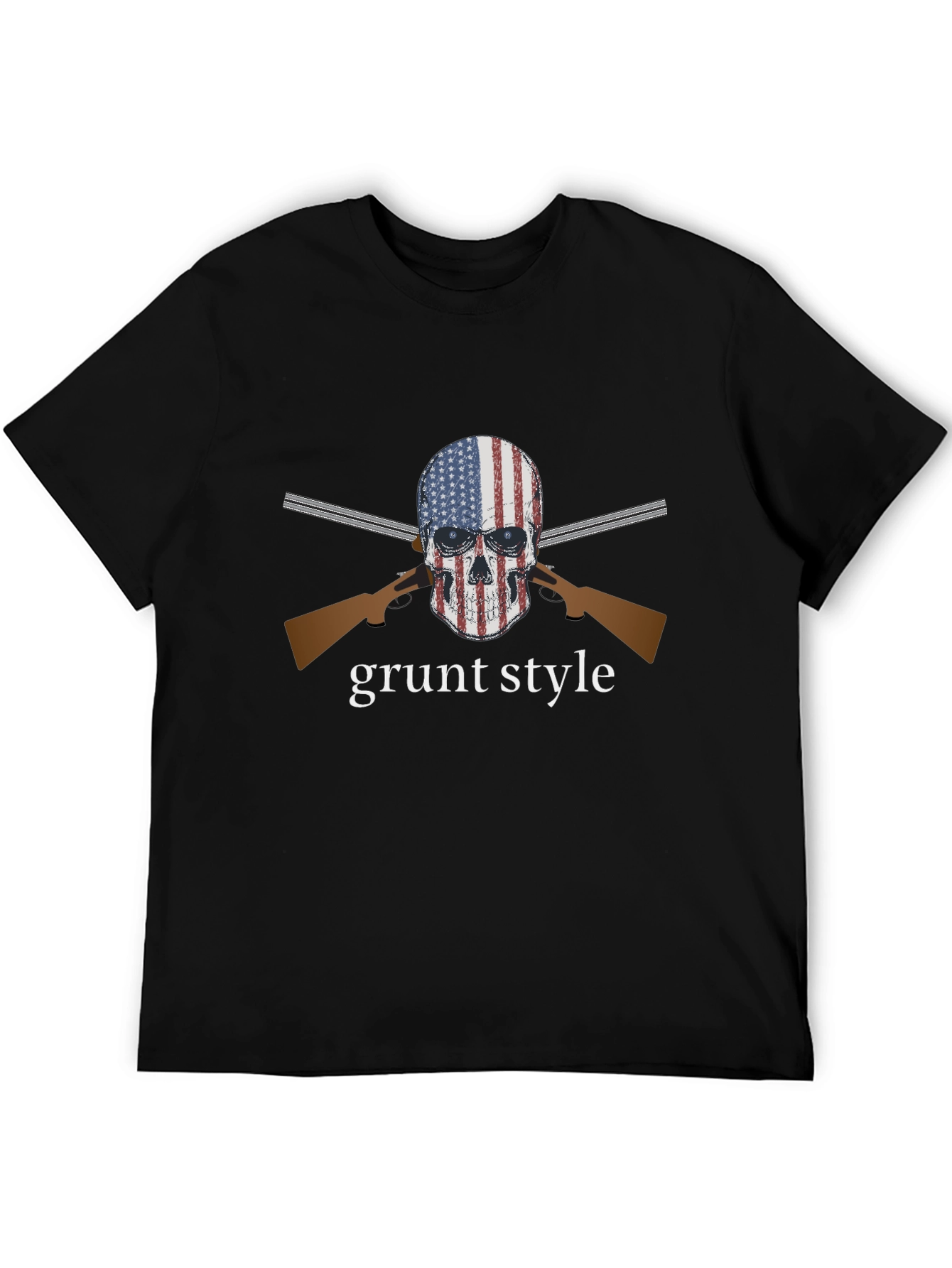 Camiseta Negra Grunt Style Calavera USA