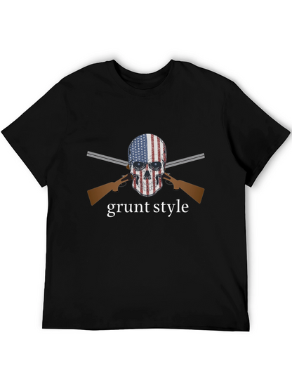Camiseta Negra Grunt Style Calavera USA