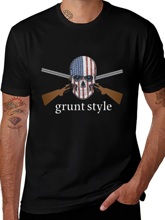 Camiseta Negra Grunt Style Calavera USA