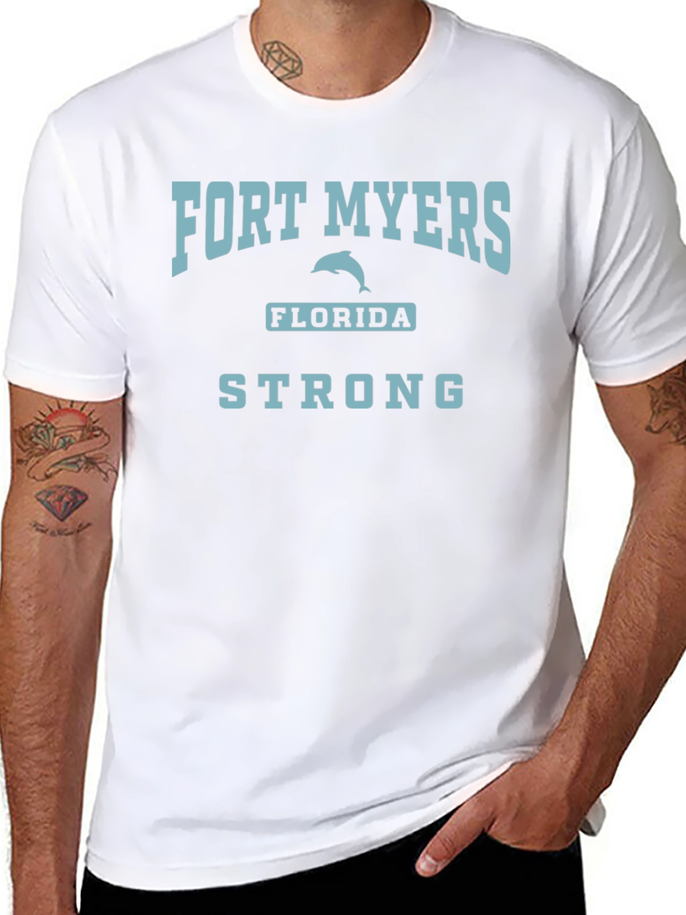 Camiseta Negra Fort Myers Florida Strong