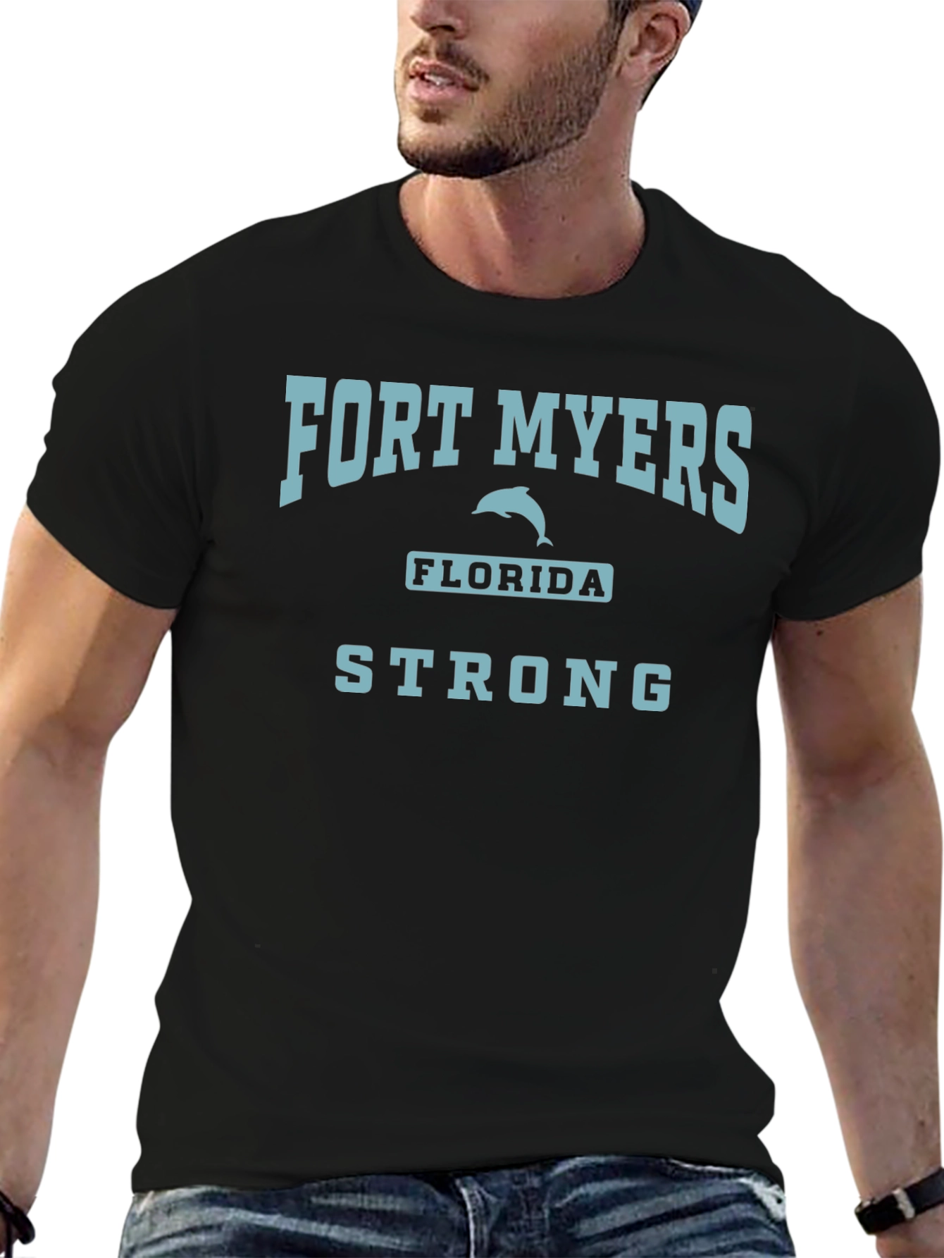 Camiseta Negra Fort Myers Florida Strong