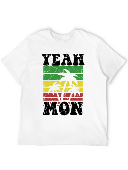 Camiseta Negra Yeah Mon Estilo Reggae