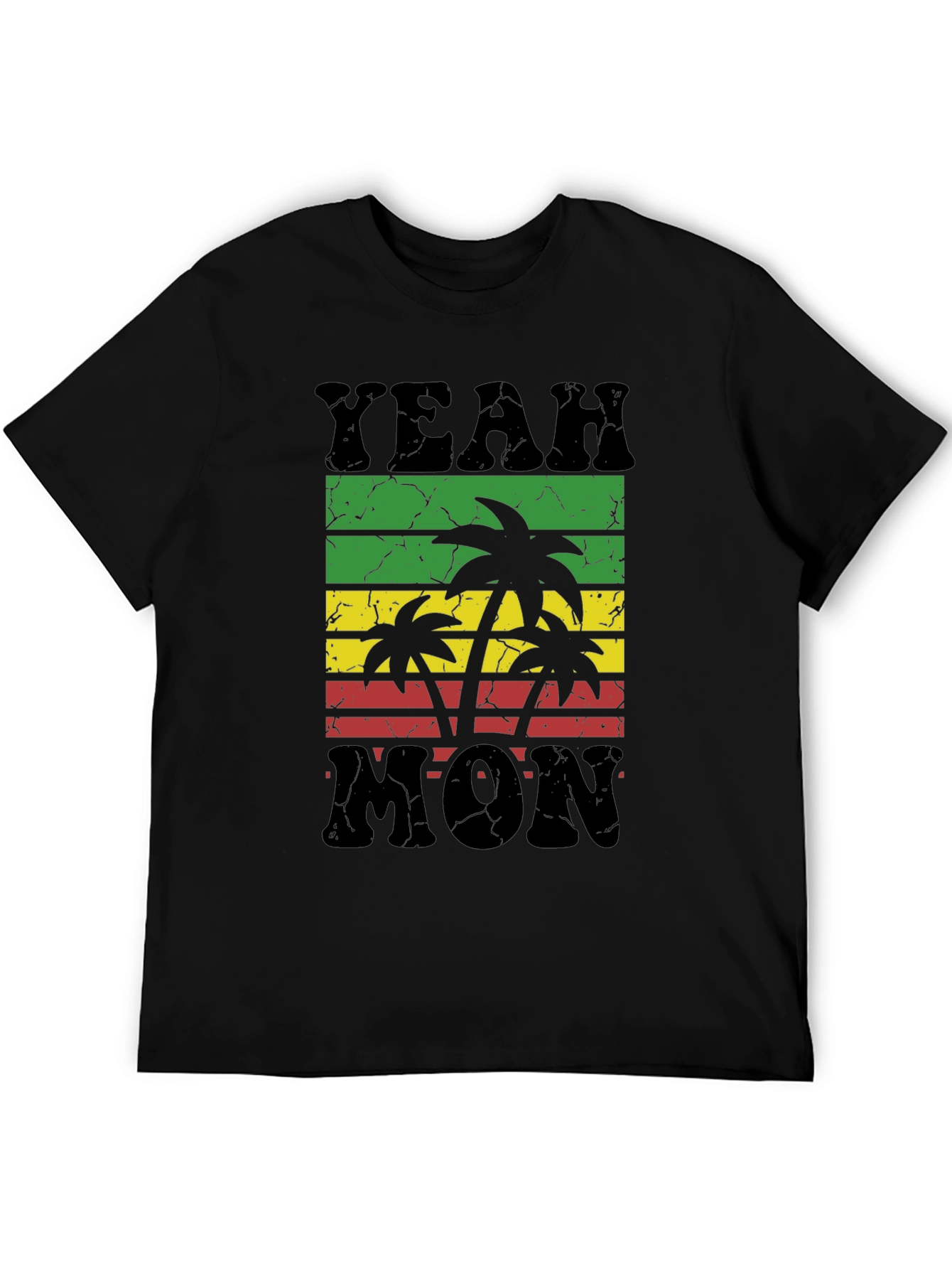 Camiseta Negra Yeah Mon Estilo Reggae