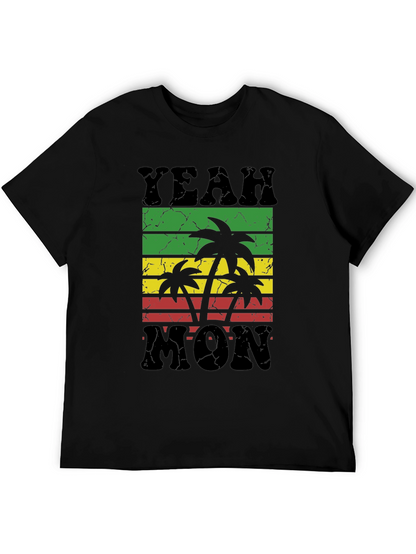 Camiseta Negra Yeah Mon Estilo Reggae