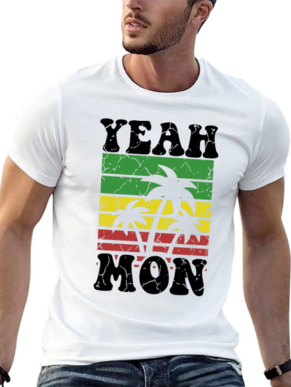 Camiseta Negra Yeah Mon Estilo Reggae