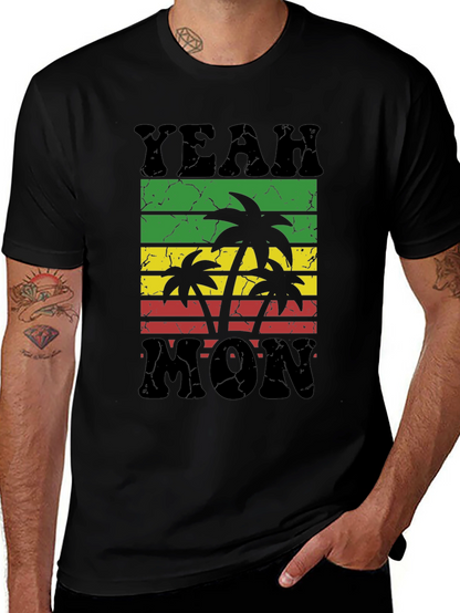 Camiseta Negra Yeah Mon Estilo Reggae