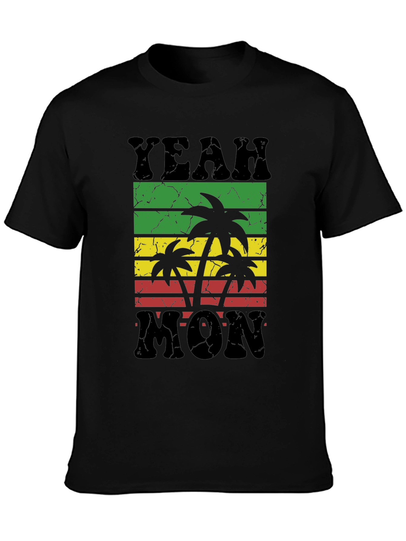 Camiseta Negra Yeah Mon Estilo Reggae