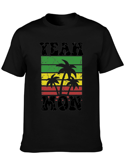 Camiseta Negra Yeah Mon Estilo Reggae
