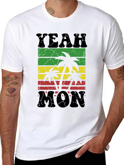 Camiseta Negra Yeah Mon Estilo Reggae