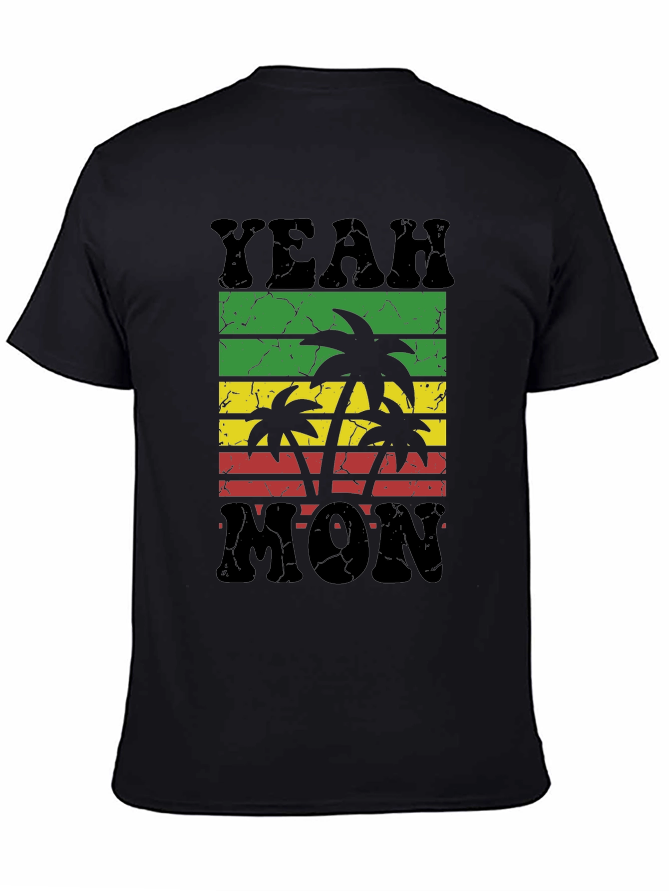 Camiseta Negra Yeah Mon Estilo Reggae