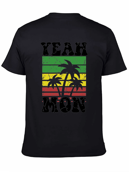 Camiseta Negra Yeah Mon Estilo Reggae