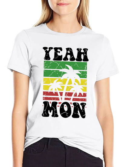 Camiseta Negra Yeah Mon Estilo Reggae