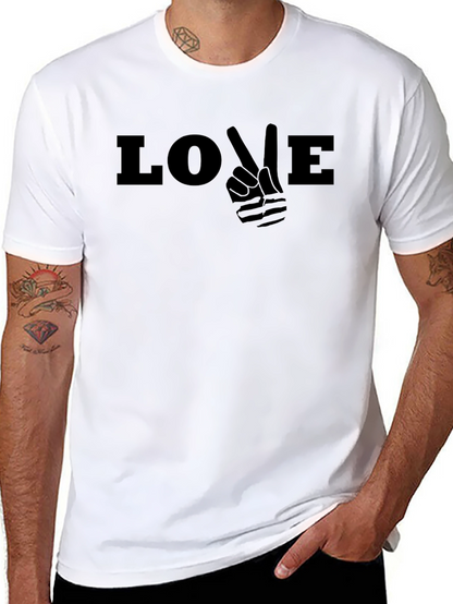 Camiseta Negra Love Peace Casual